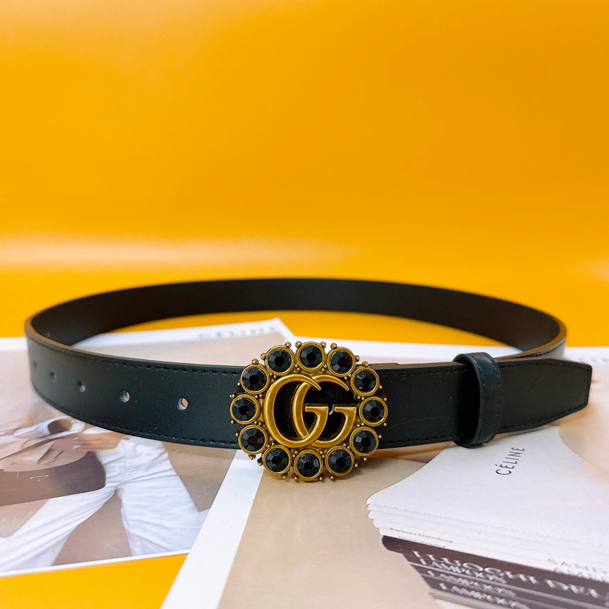 G Black Pearl Belt Thick - Black