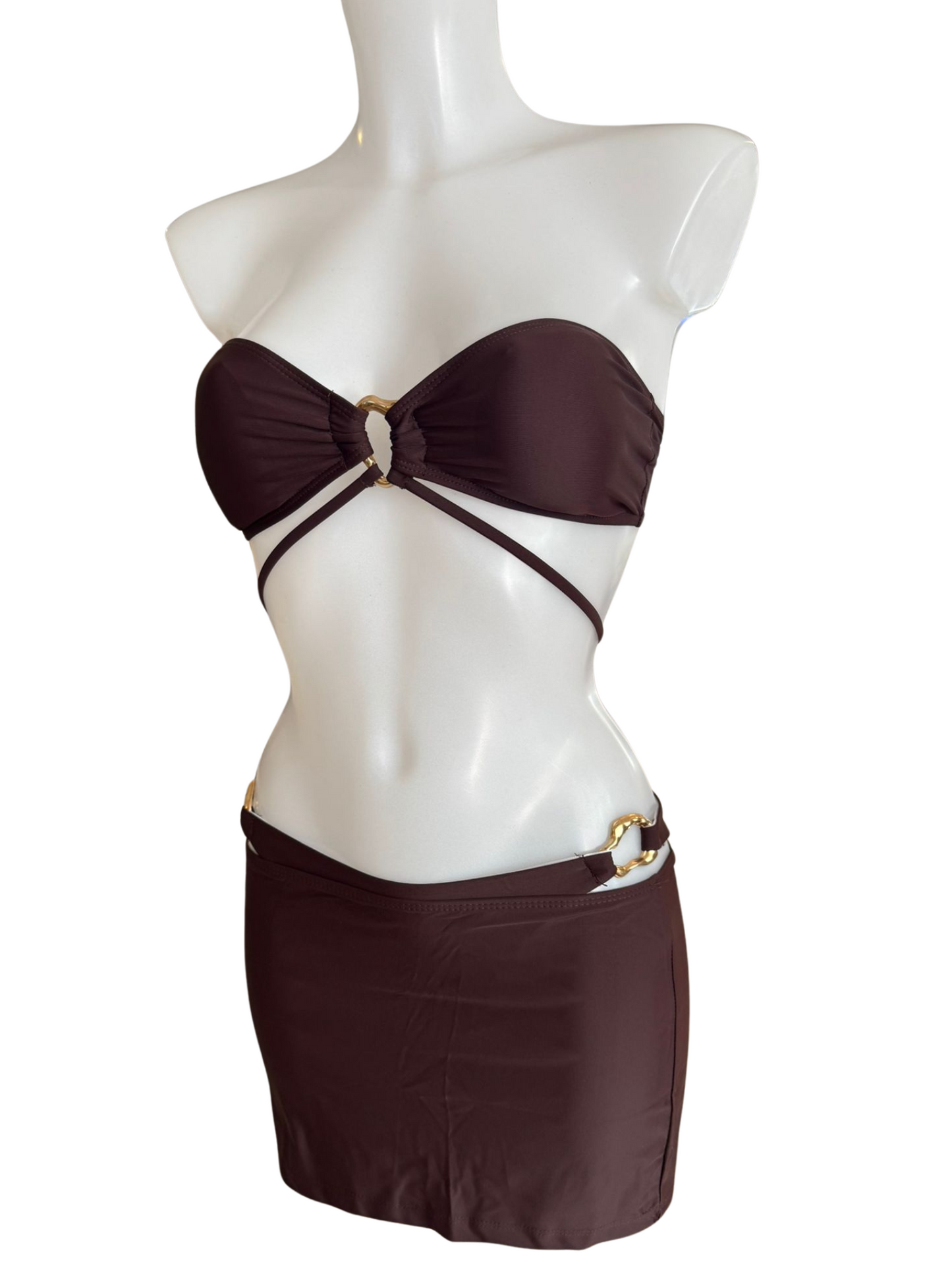 Burgundy Strapless 3 Piece Set