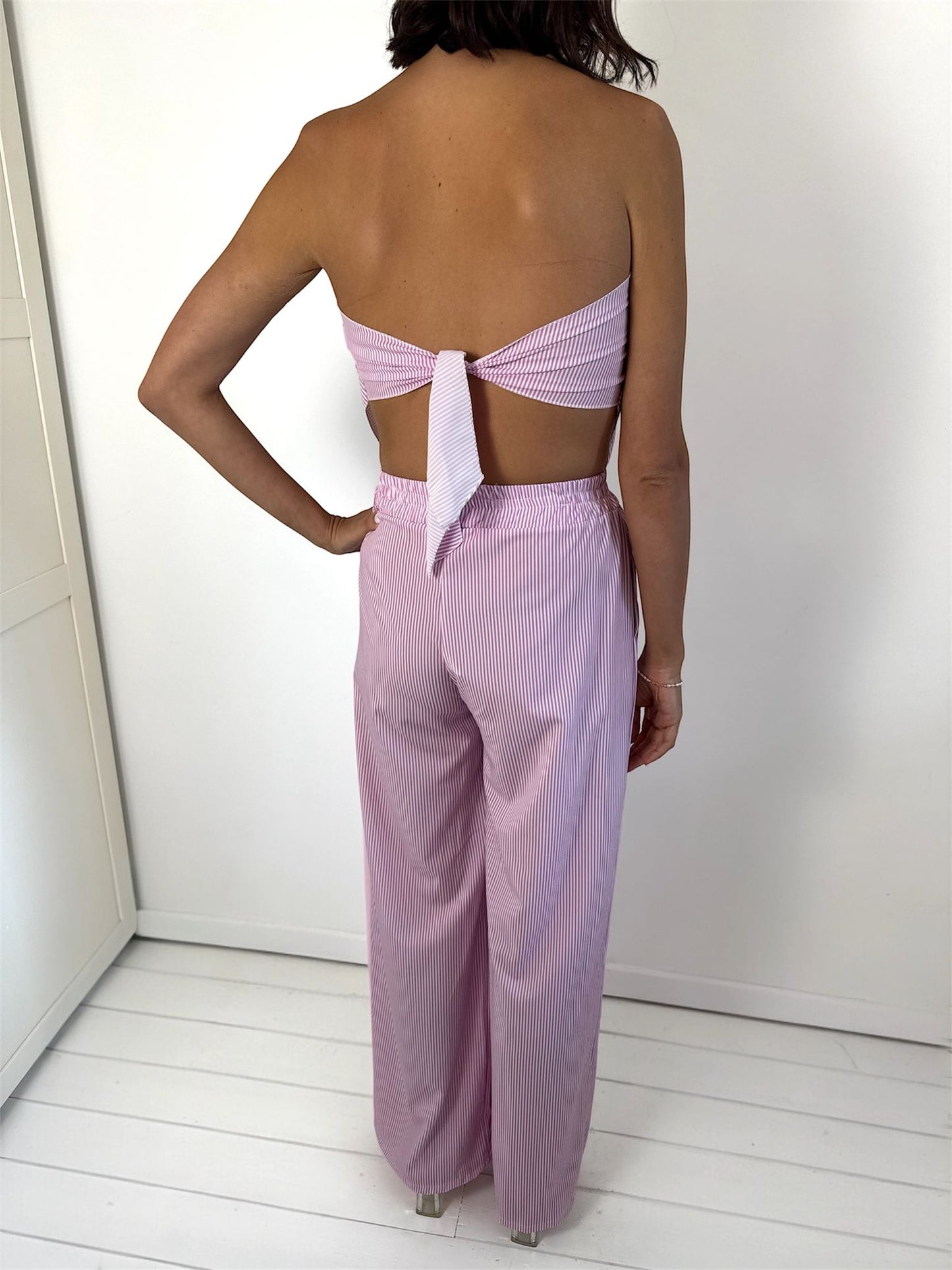 Sophie Stripe Tie Back Trouser Co-Ord