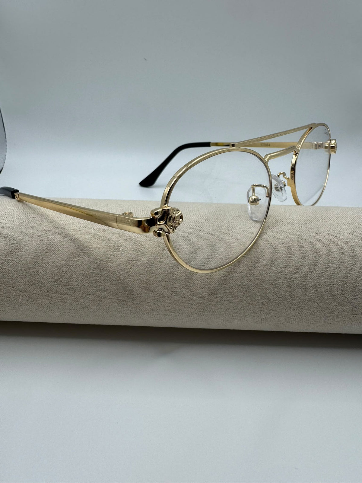 Oval Frame Gold Clear Lense Ca Sunglasses