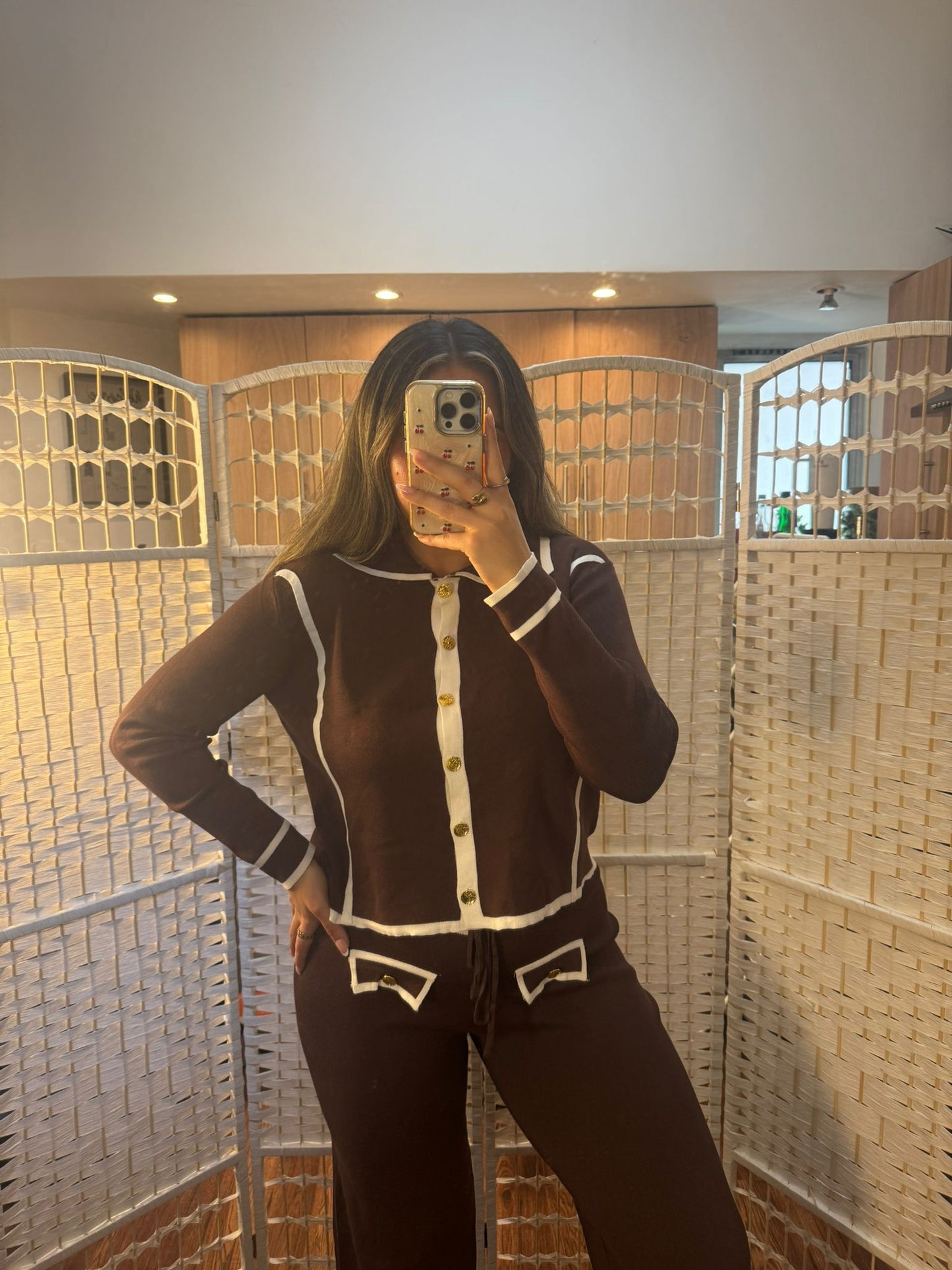 DANIELLE Chocolate Brown Wide Leg Knit Co-Ord