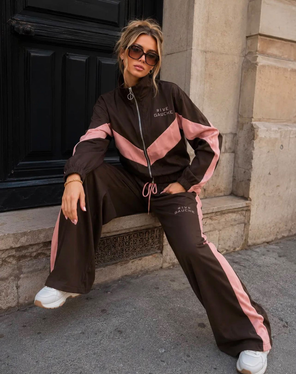 REEVE | Funnel Neck Full Zip Rive G Tracksuit Co-Ord Set with Drawstring Waist