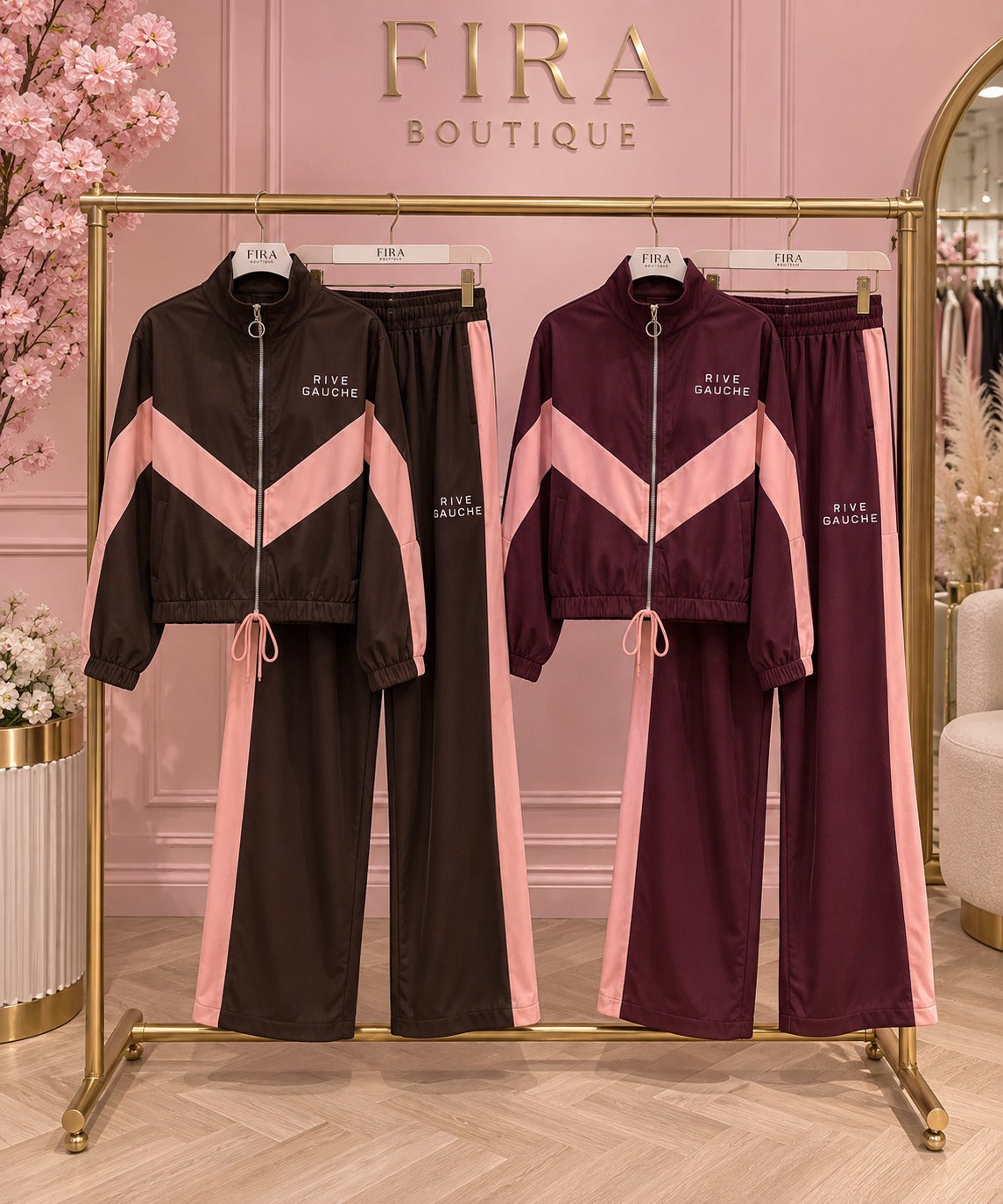 REEVE | Funnel Neck Full Zip Rive G Tracksuit Co-Ord Set with Drawstring Waist