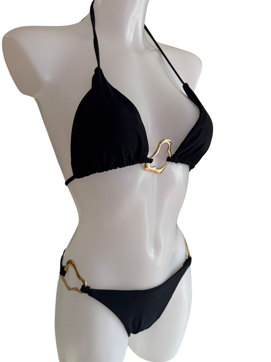 Black Metal Detail Bikini