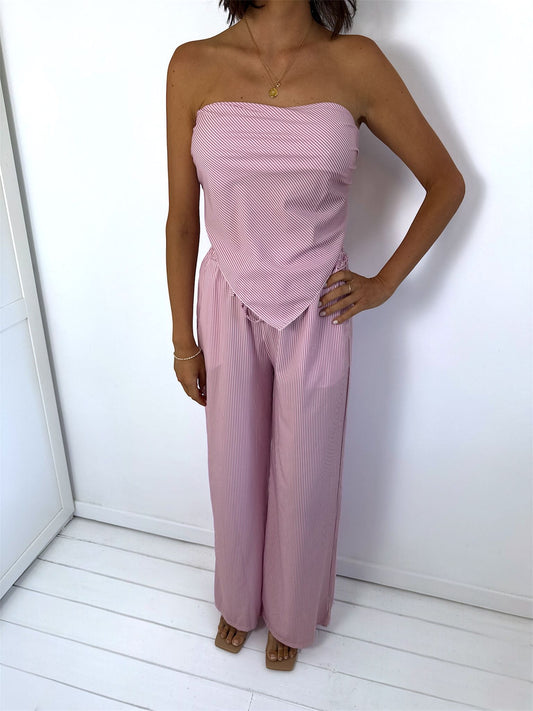Sophie Stripe Tie Back Trouser Co-Ord