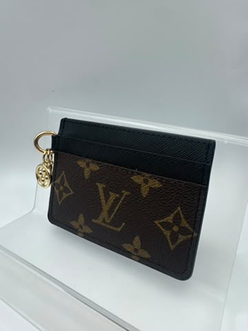 Black/Brown L Cardholder with Charms