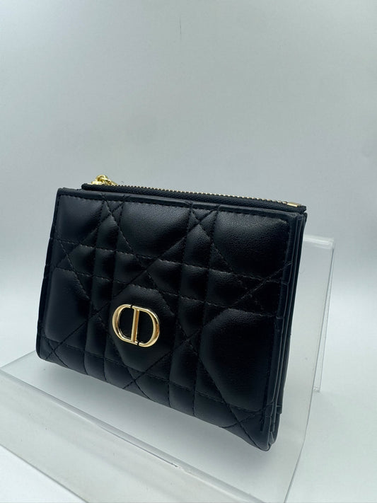 Black Quilted Mini Zip Purse