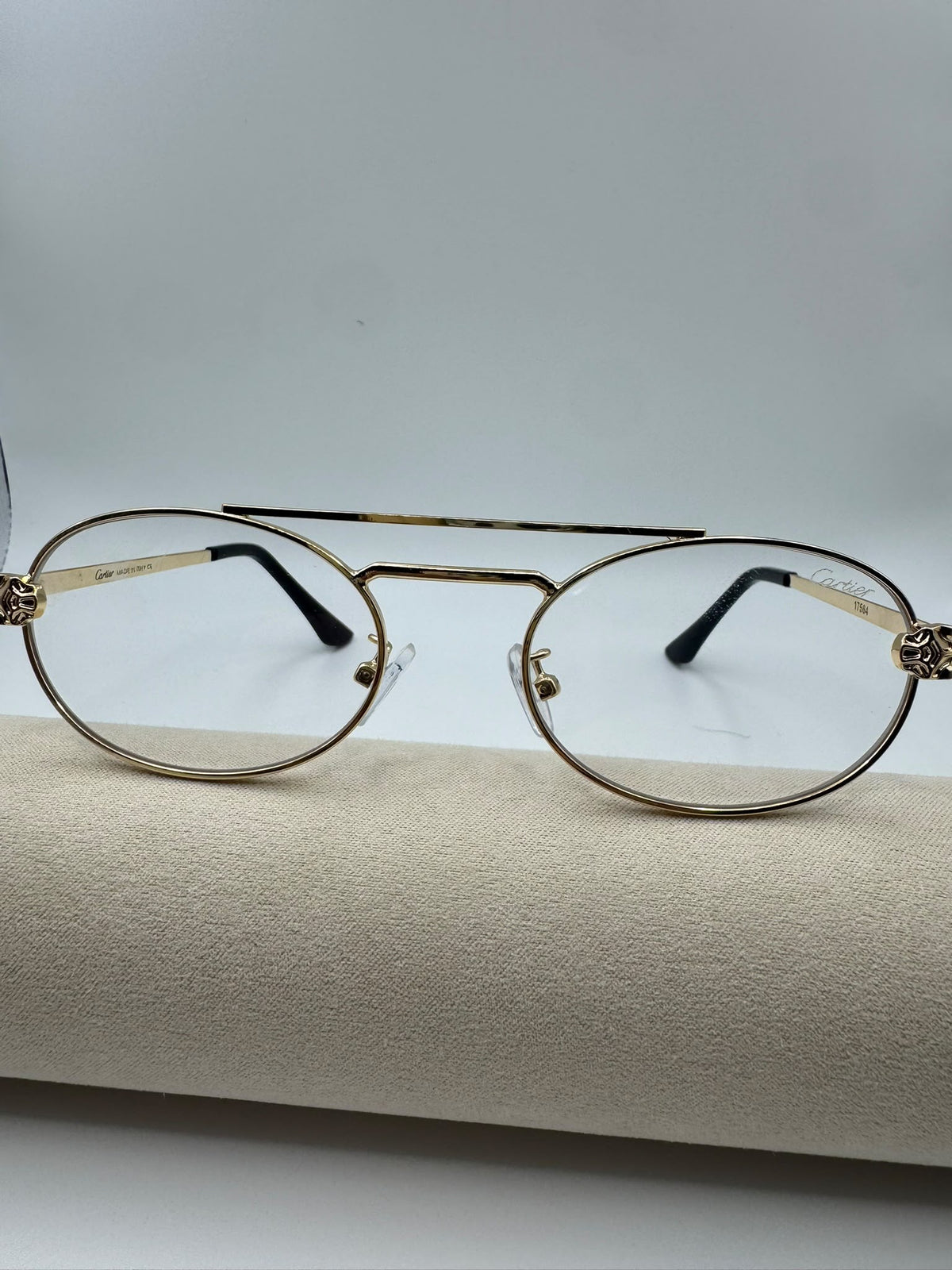 Oval Frame Gold Clear Lense Ca Sunglasses