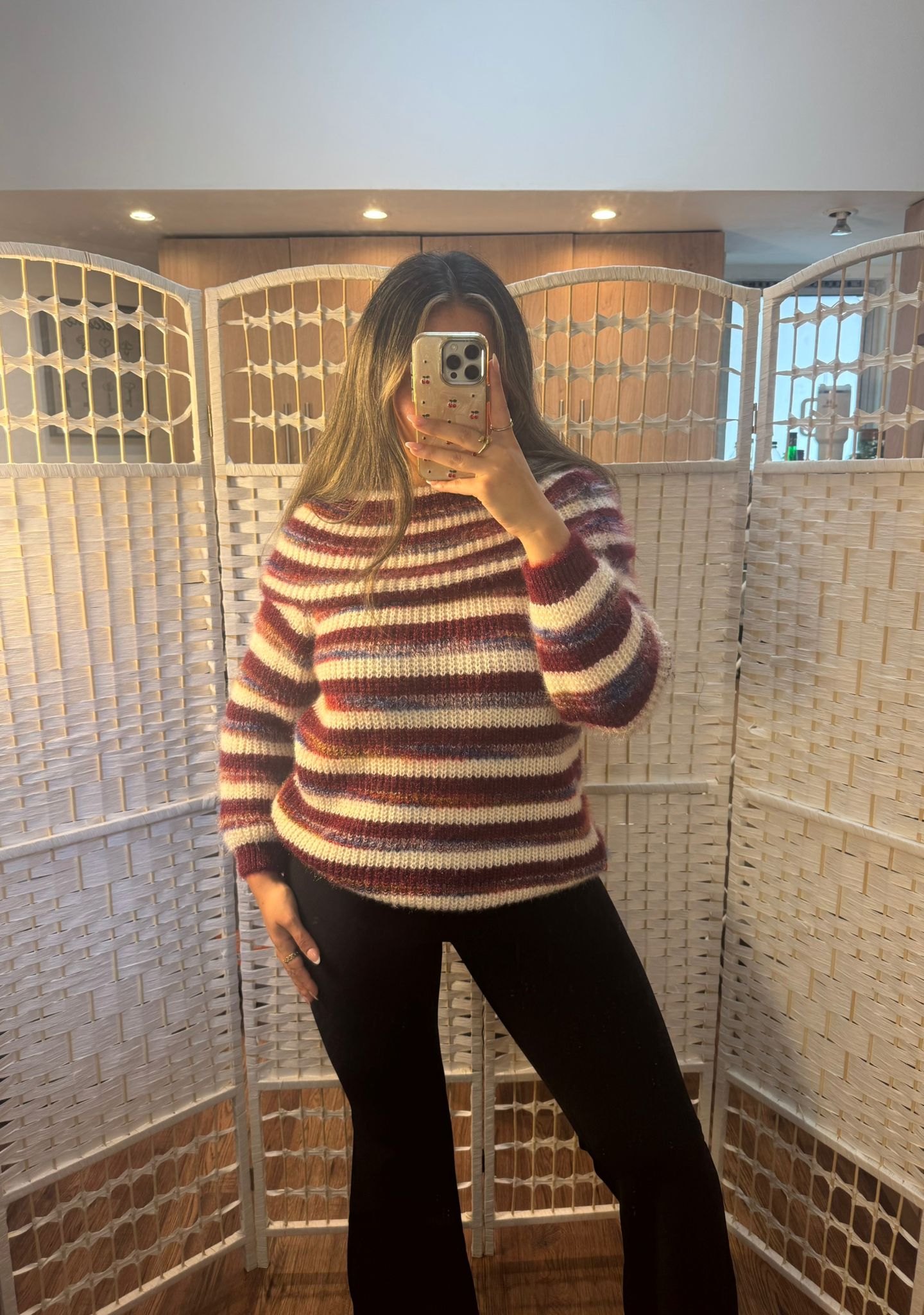 ZOEY Off The Shoulder Knit Wine Red