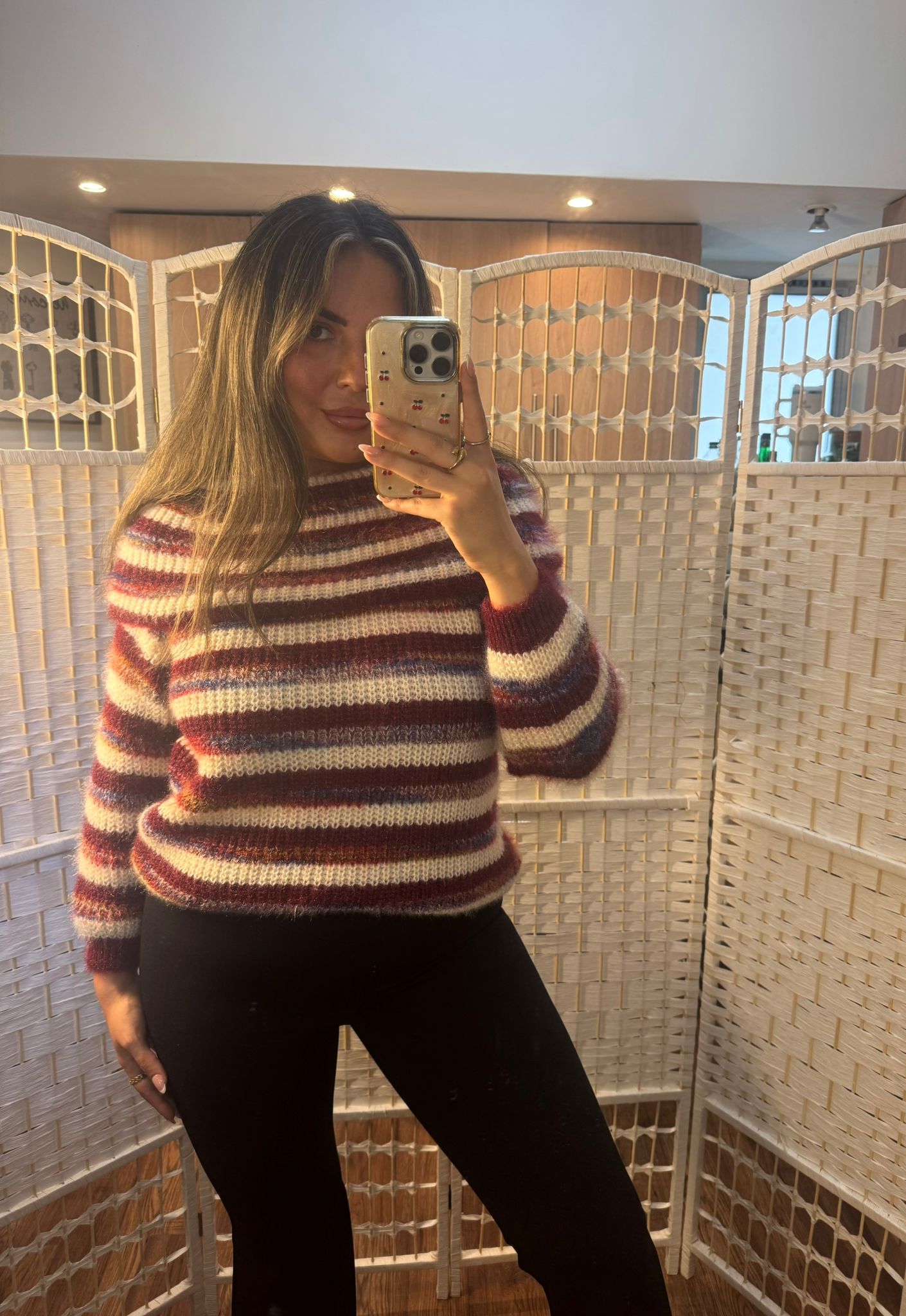 ZOEY Off The Shoulder Knit Wine Red