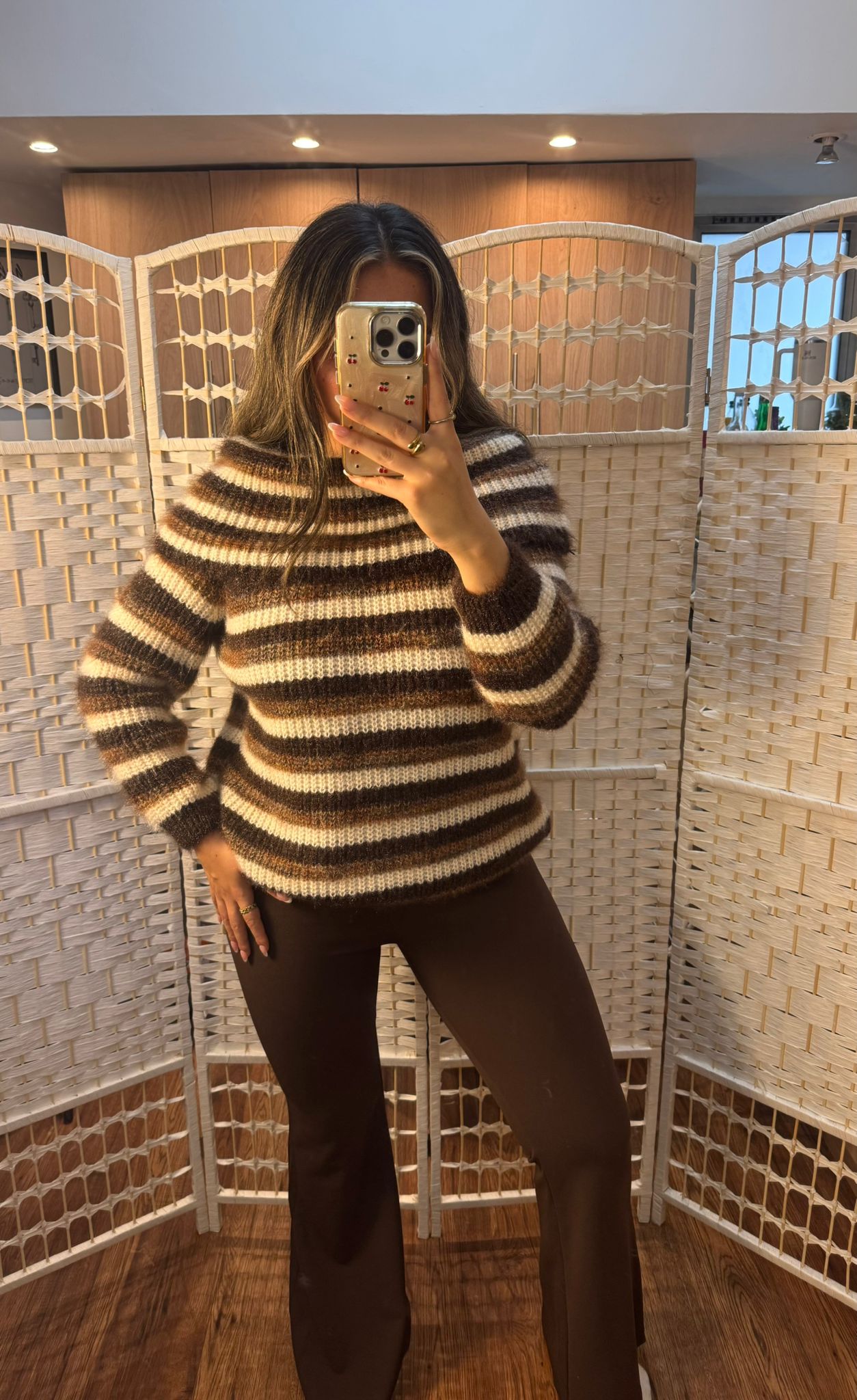 ZOEY Off The Shoulder Knit Chocolate Brown